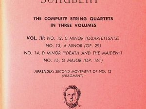 Schubert The Complete String Quartets in Three Volumes Mini Score No. 53 – Volume 3