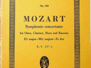 Mozart Symphony Concert for Oboe, Clarinet, Horn and Bassoon in Eb Major Mini Score